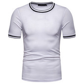 Alkalmi férfi póló rövid ujjal, O-nyakú több színben