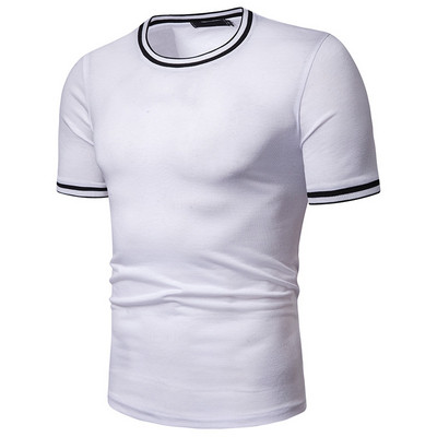 Alkalmi férfi póló rövid ujjal, O-nyakú több színben