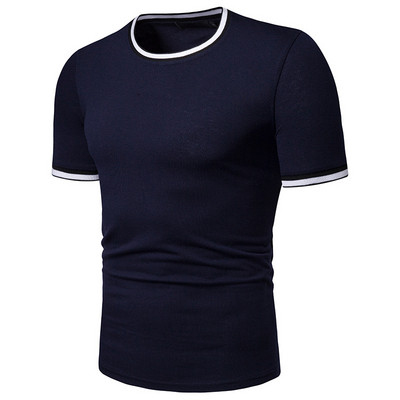 Alkalmi férfi póló rövid ujjal, O-nyakú több színben