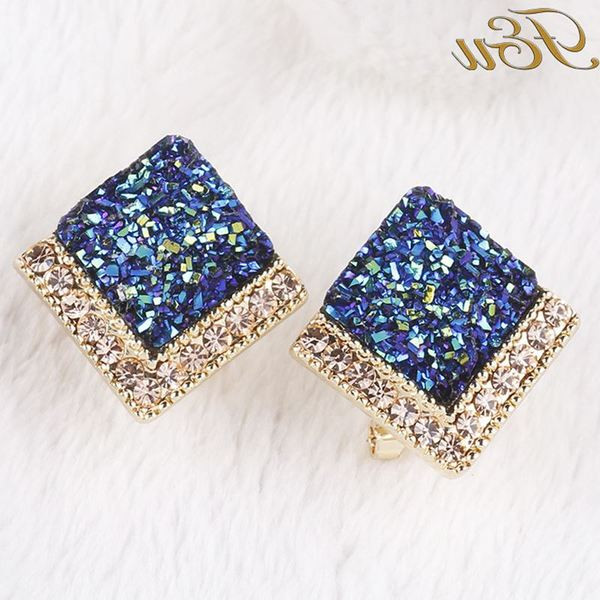 Cercei eleganti de dama cu pietre in albastru