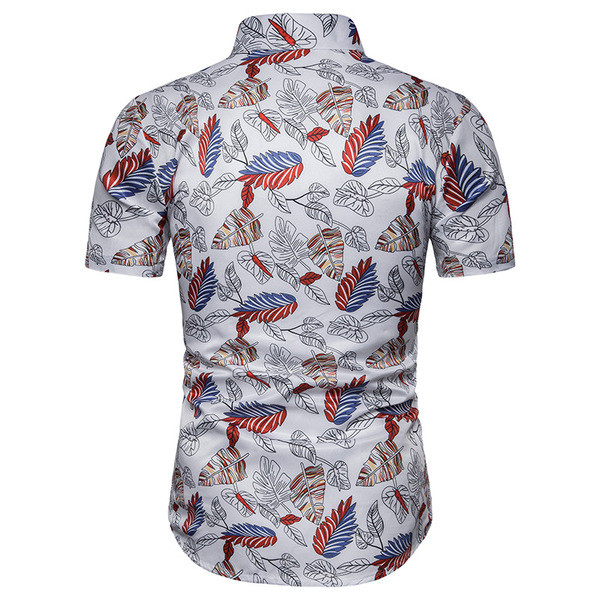 Alkalmi férfi ing rövid ujjal és klasszikus gallérral, virágmintával, két színben