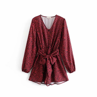 Hosszú ujjú, V-nyakú női overall, két színben