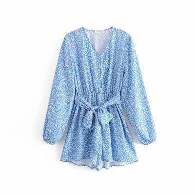 Hosszú ujjú, V-nyakú női overall, két színben