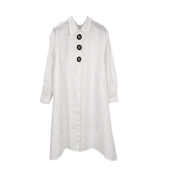 Női hosszú, fehér gombos ing