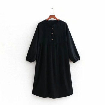 Rochie de dama cu nasturi alb-negru