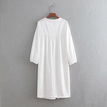 Rochie de dama cu nasturi alb-negru