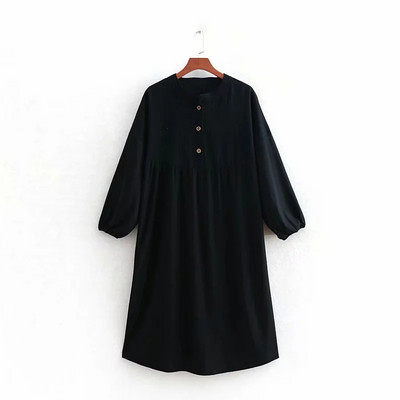 Rochie de dama cu nasturi alb-negru