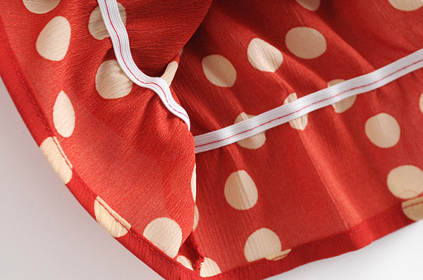 Női pöttyös ing piros színben