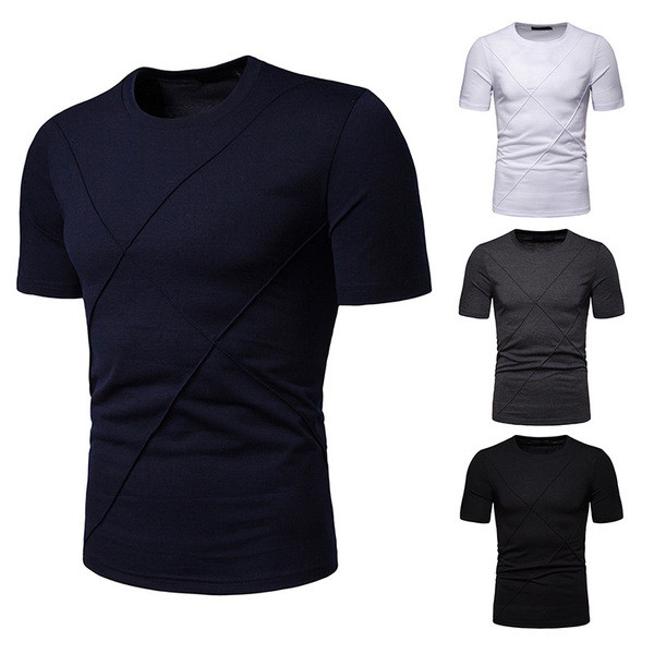 Tricou casual barbatesc cu maneca scurta model uni in mai multe culori