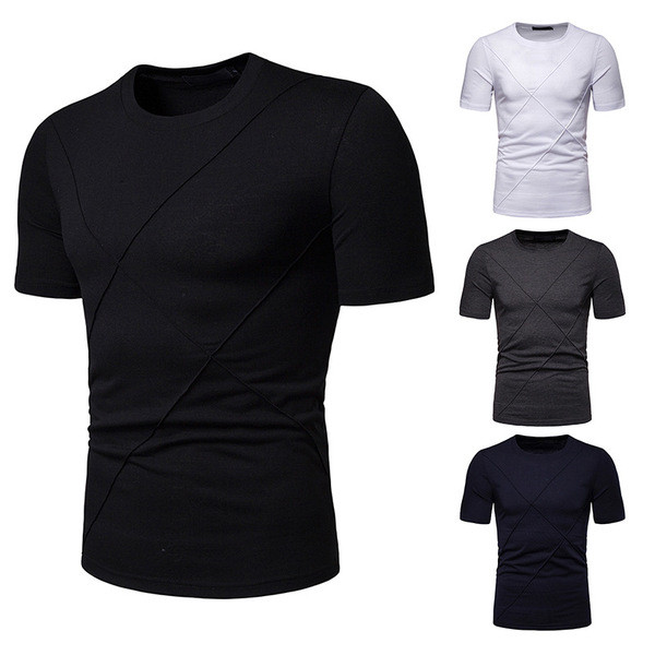 Tricou casual barbatesc cu maneca scurta model uni in mai multe culori