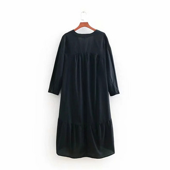 Női ruha aszimmetrikus modell fekete színben