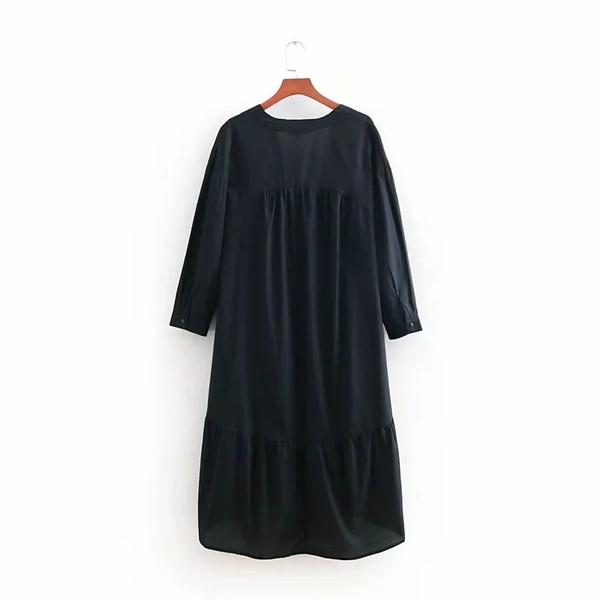 Női ruha aszimmetrikus modell fekete színben