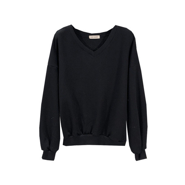 Női pulóver fekete színben - sima modell