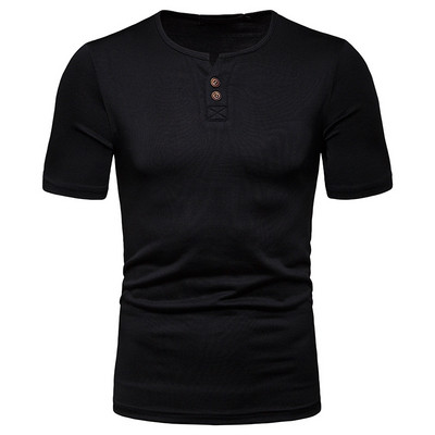 Lezser férfi póló gombokkal és O-nyakú több színben