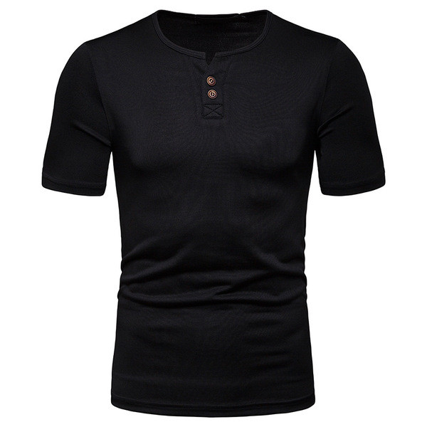 Lezser férfi póló gombokkal és O-nyakú több színben