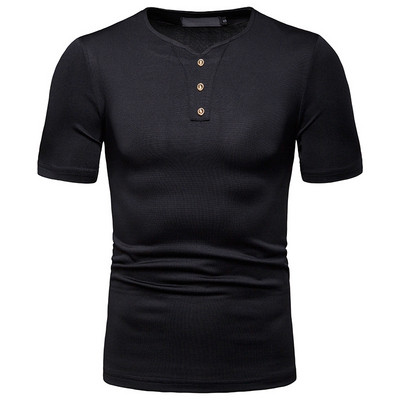 Tricou casual barbatesc cu nasturi in mai multe culori