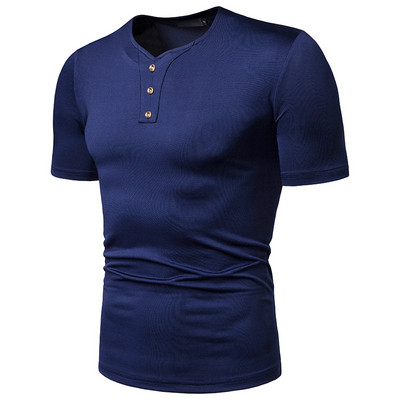 Tricou casual barbatesc cu nasturi in mai multe culori