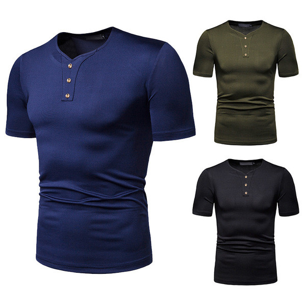 Tricou casual barbatesc cu nasturi in mai multe culori