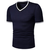 Alkalmi férfi póló V-nyakkal, több színben