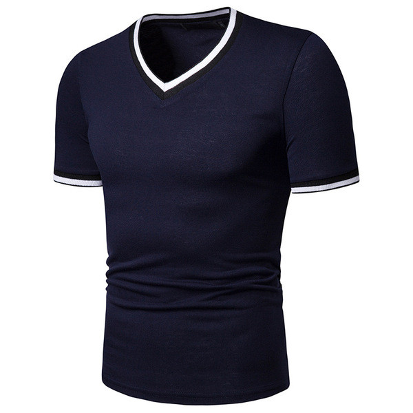 Alkalmi férfi póló V-nyakkal, több színben