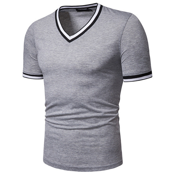 Alkalmi férfi póló V-nyakkal, több színben