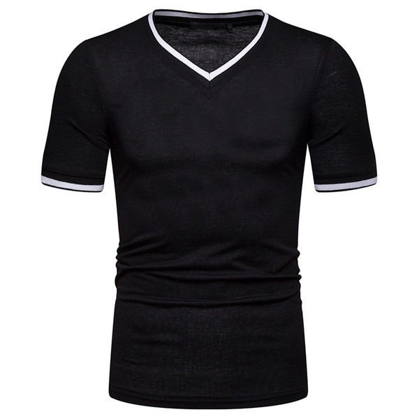 Alkalmi férfi póló V-nyakkal, több színben