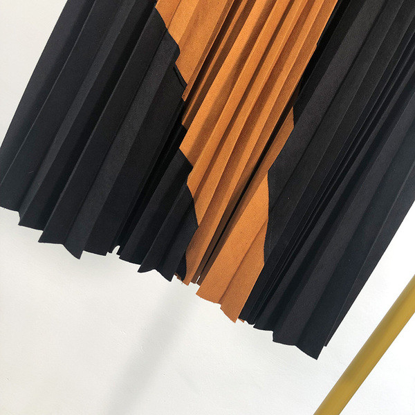 Fusta lunga plisata eleganta cu talie elastica