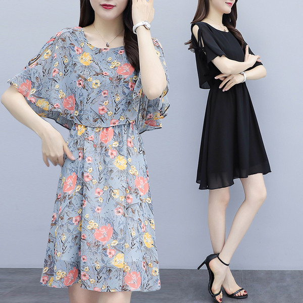 Rochie de dama moderna in doua culori - model drept