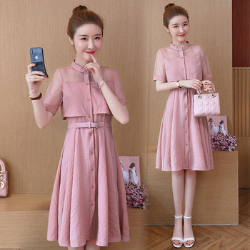 Női alkalmi ruha több színben, rövid ujjal