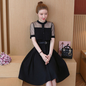 Női alkalmi ruha több színben, rövid ujjal