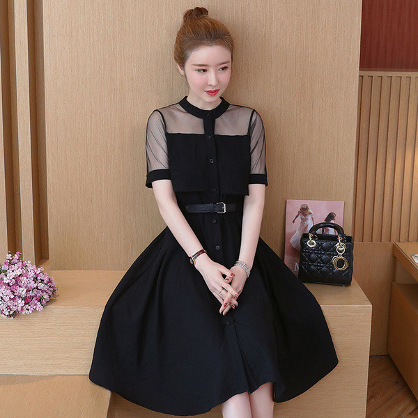 Női alkalmi ruha több színben, rövid ujjal