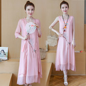 Alkalmi női ruha három színben hímzéssel