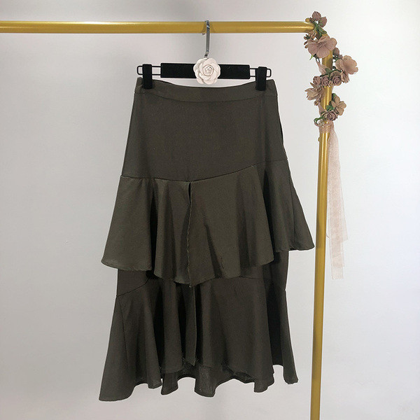 Hosszú női szoknya fekete színben - szabású modell