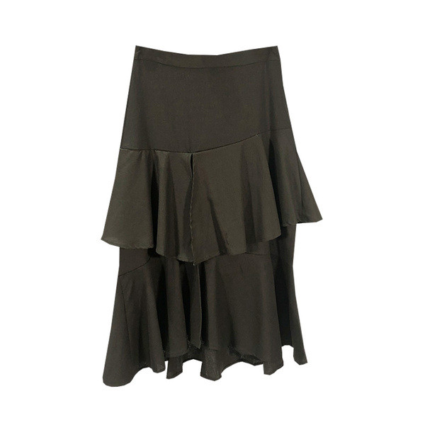 Hosszú női szoknya fekete színben - szabású modell