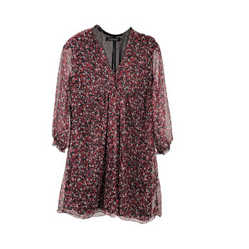 Rövid női tüll ruha virágmintával