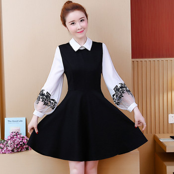 Rochie moderna de dama - model croiat in culoarea neagra