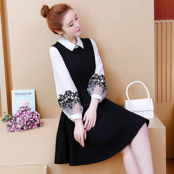 Rochie moderna de dama - model croiat in culoarea neagra