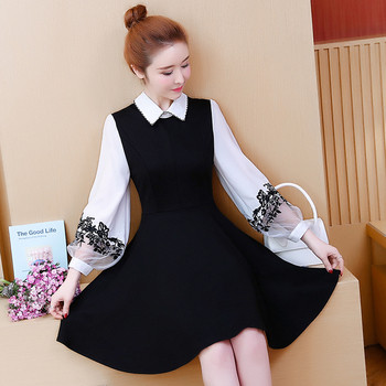 Rochie moderna de dama - model croiat in culoarea neagra