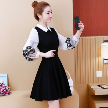 Rochie moderna de dama - model croiat in culoarea neagra