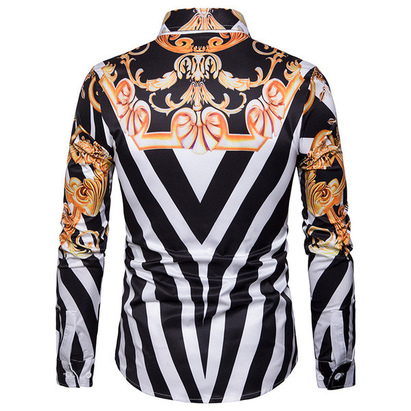 Elegáns férfi ing hosszú ujjal és klasszikus gallérral