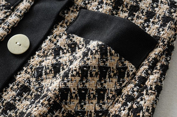 Női szoknya gombokkal, magas derékkal