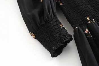 Rochie de dama moderna cu maneci din dantela de culoare neagra