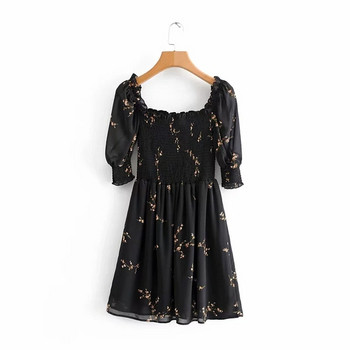 Rochie de dama moderna cu maneci din dantela de culoare neagra