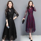 Stílusos női hosszú ruha két színben, hosszú ujjal