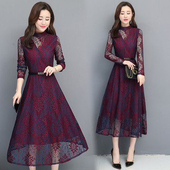 Stílusos női hosszú ruha két színben, hosszú ujjal