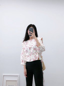 Női rövid blúz 7/8 ujjal, fehér színben