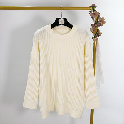 Női alkalmi pulóver és ovális nyakkivágás három színben