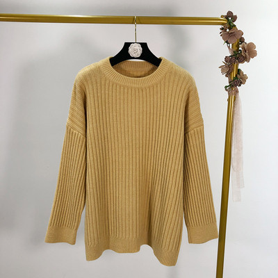 Női alkalmi pulóver és ovális nyakkivágás három színben