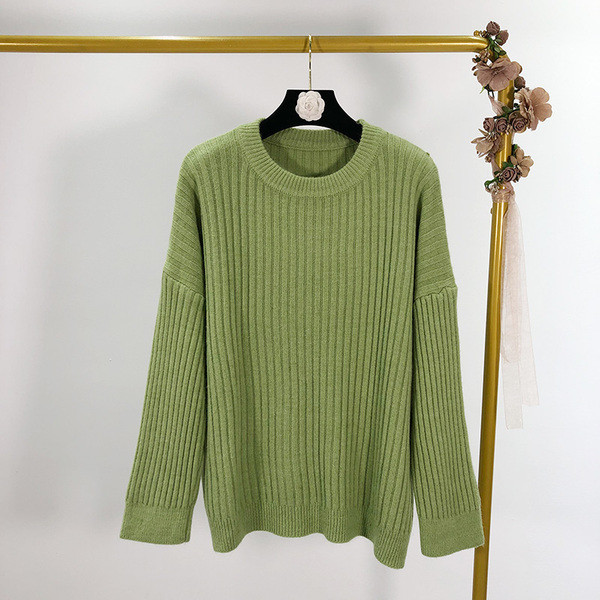 Női alkalmi pulóver és ovális nyakkivágás három színben