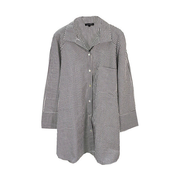 Cămașă de damă în dungi cu guler și nasturi clasici